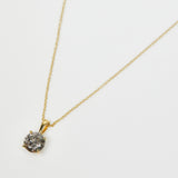 Dark salt and pepper diamond necklace in 18ct yellow gold with a 16-inch chain.