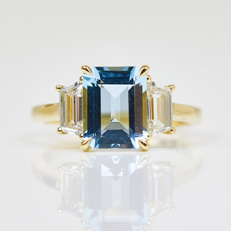 2.89ct Aquamarine and Diamond Engagement Ring, One of a Kind