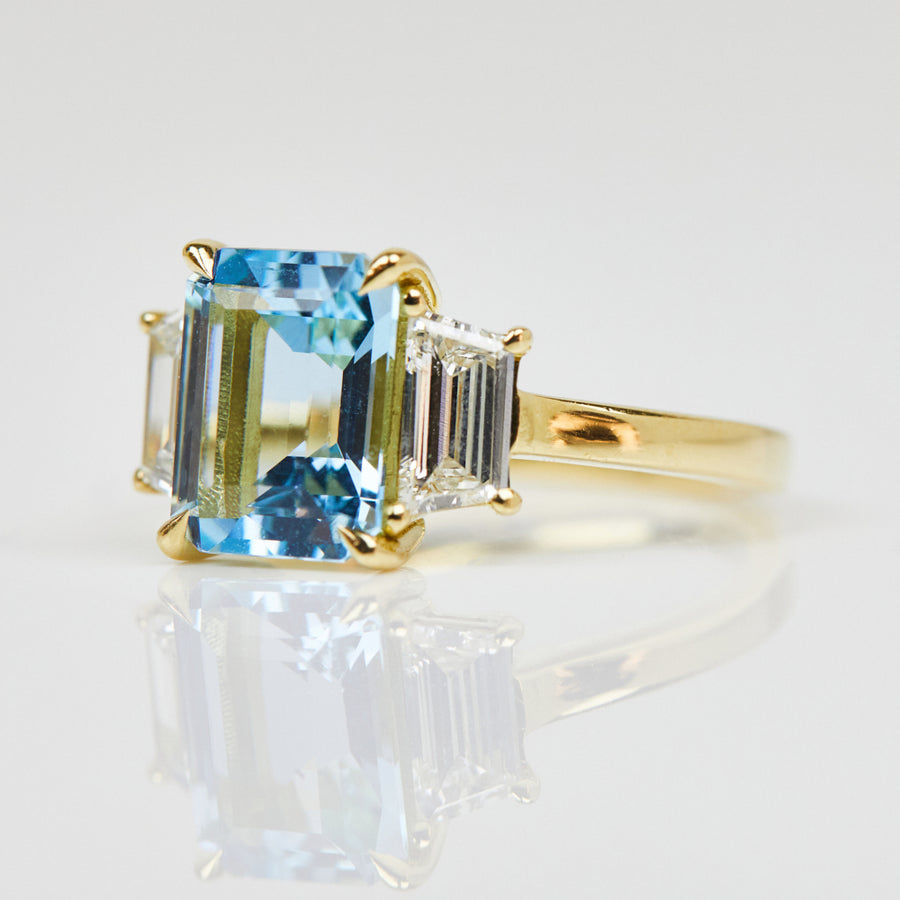 2.89ct Aquamarine and Diamond Engagement Ring, One of a Kind