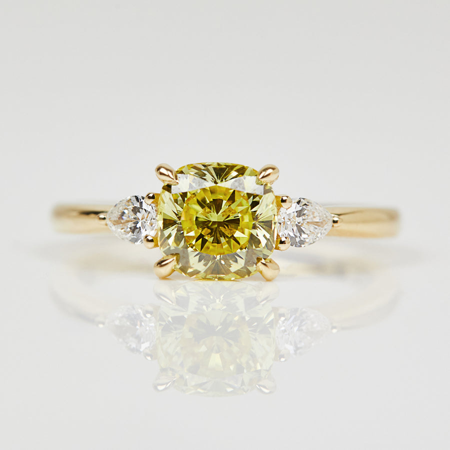 1.50ct Yellow Lab-Grown Diamond Engagement Ring, Luna Setting