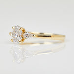18ct yellow gold oval trilogy lab grown diamond ring UK