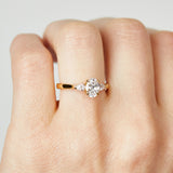 18ct yellow gold oval trilogy lab grown diamond ring UK
