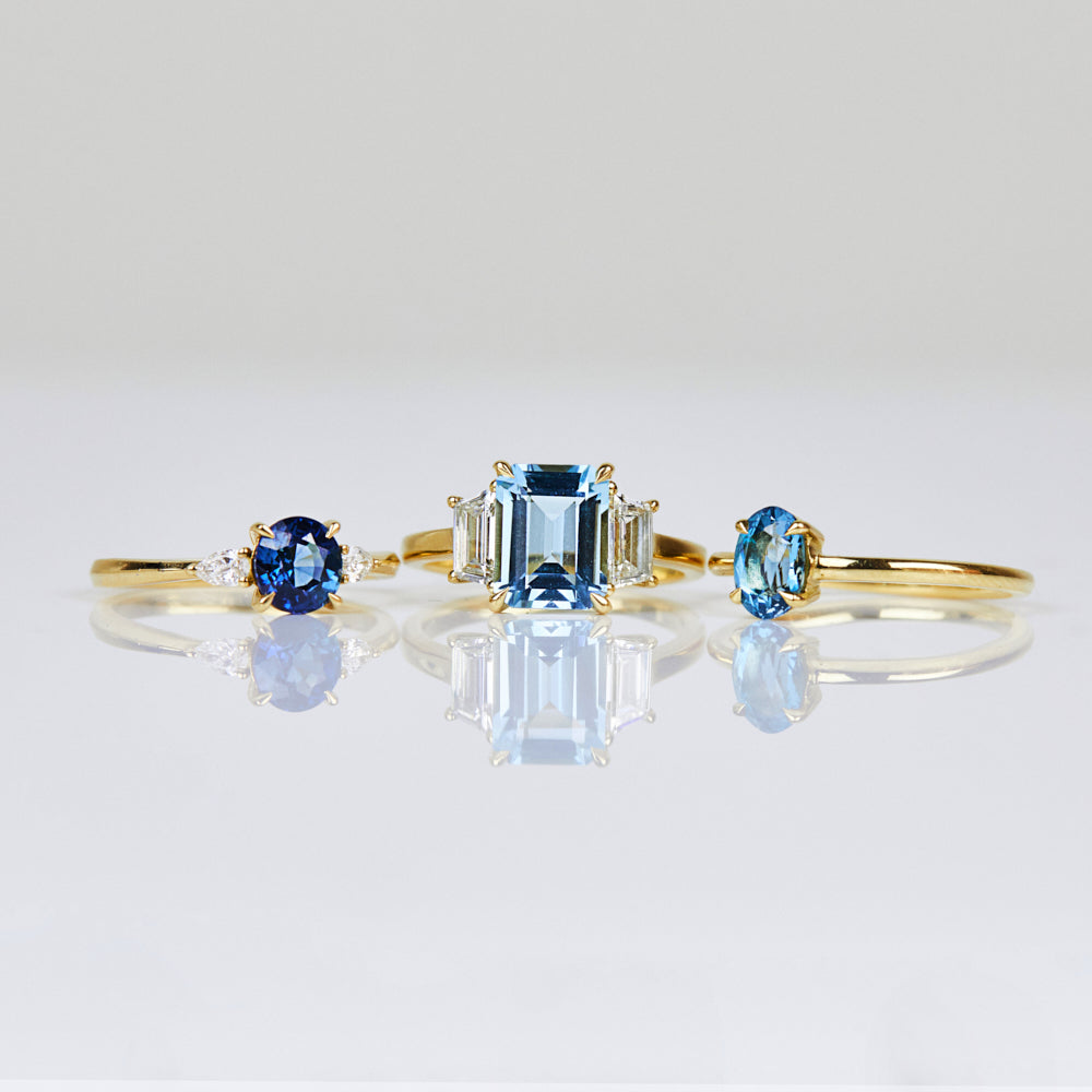 Coloured gemstone engagement rings