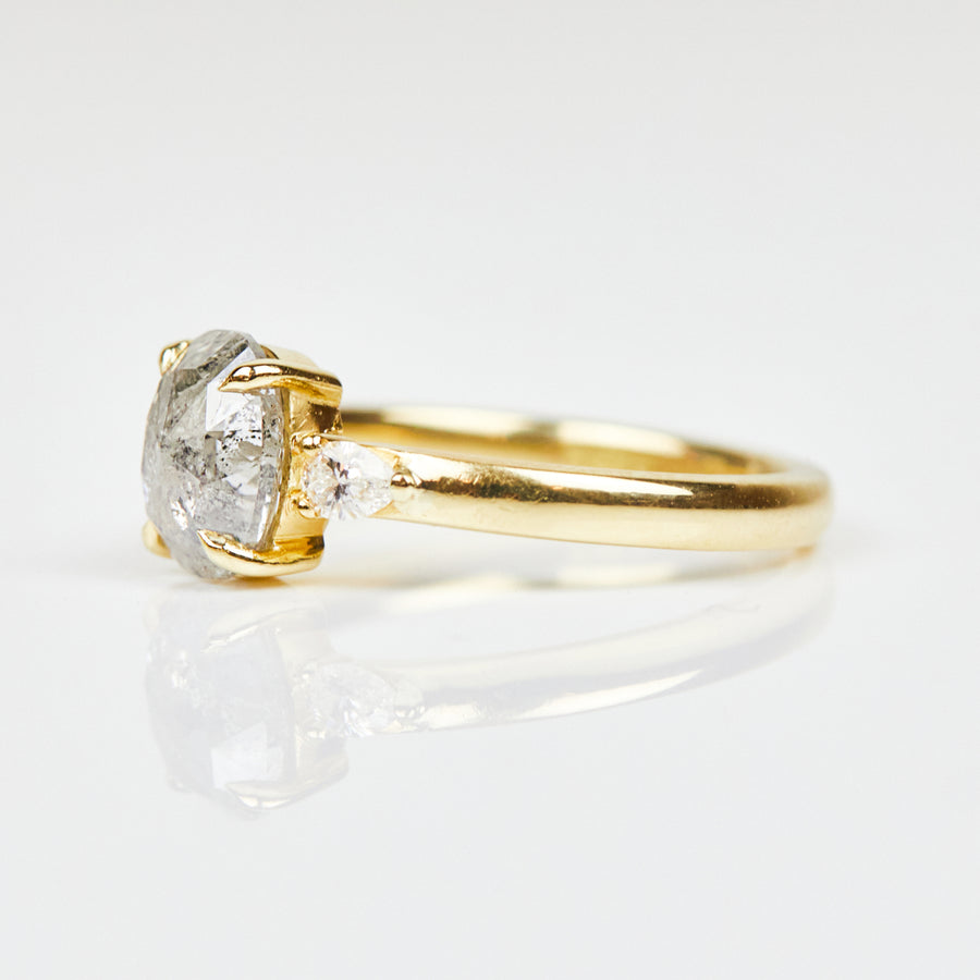 1.12ct Oval Grey Diamond Engagement Ring, Luna Setting