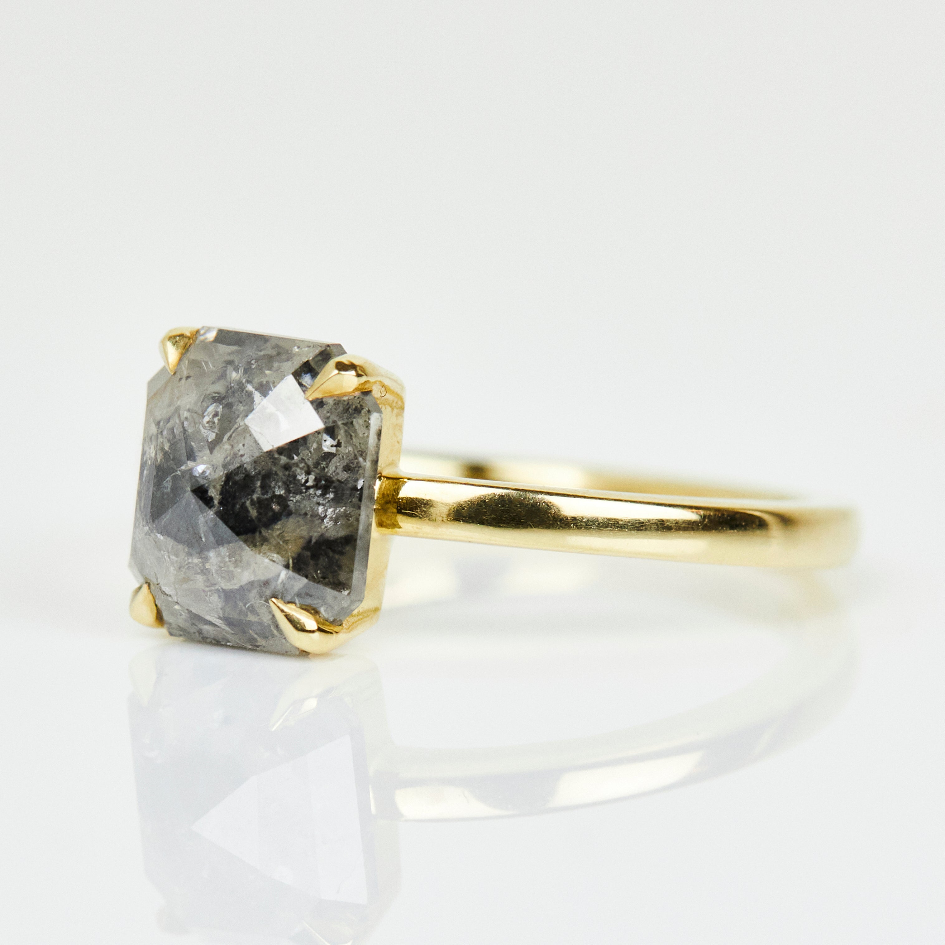 Salt and pepper engagement ring