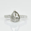 grey pear shape diamond engagement ring