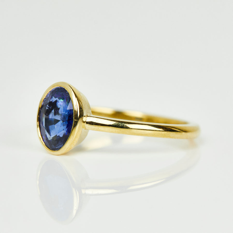 1.21 Blue Sapphire Engagement Ring, Juno Setting