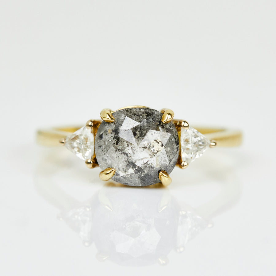 1.39ct Salt and Pepper Diamond Engagement Ring, Freya Setting