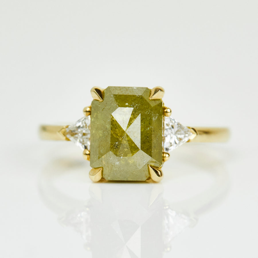 3.25ct Green Diamond Engagement Ring, Freya Setting