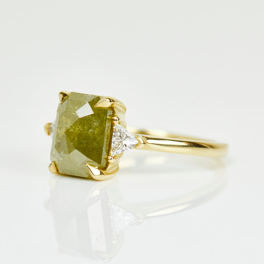 3.25ct Green Diamond Engagement Ring, Freya Setting