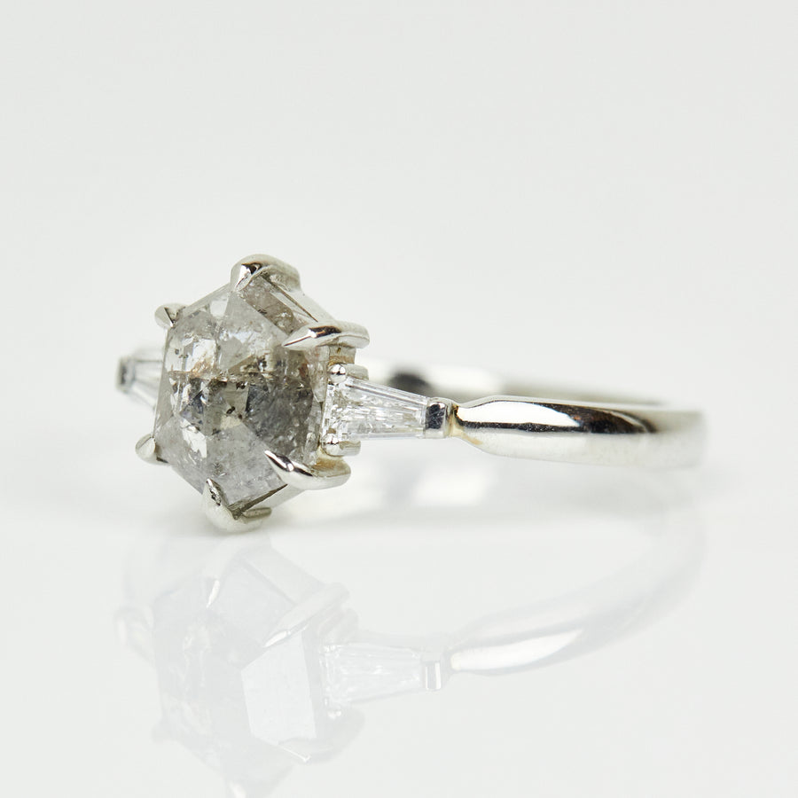 1.07ct Hexagon Salt and Pepper Diamond, One of a Kind