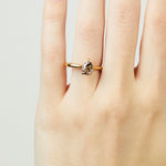 pear shape salt and pepper diamond engagement solitaire ring