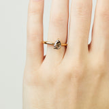 pear shape salt and pepper diamond engagement solitaire ring