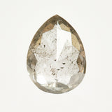 Timeless pear-shaped rose-cut loose salt and pepper diamond.