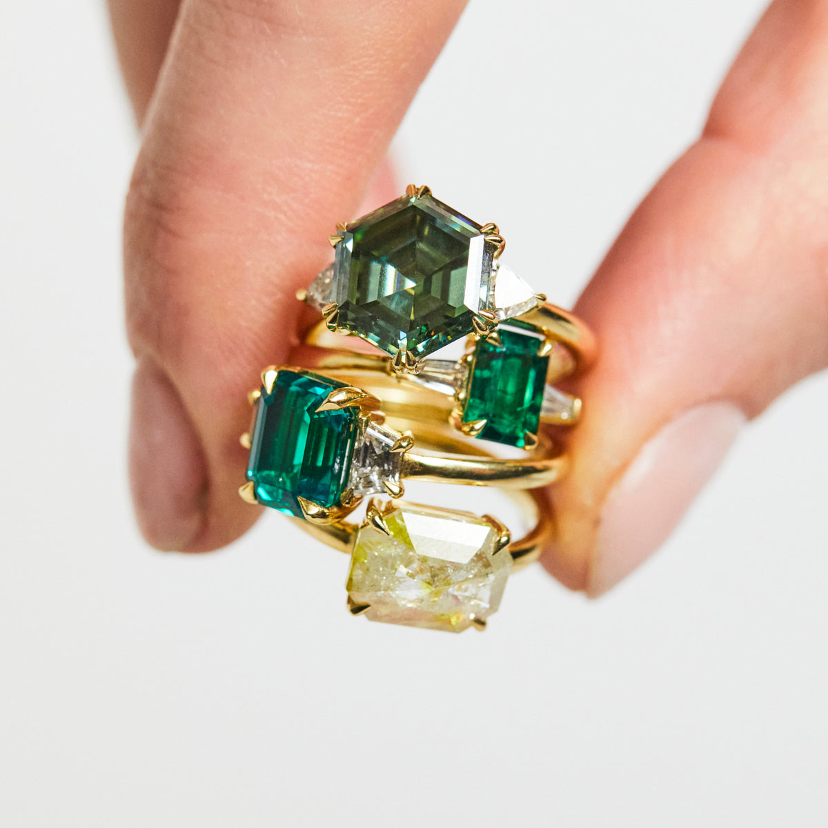 Coloured gemstone engagement rings