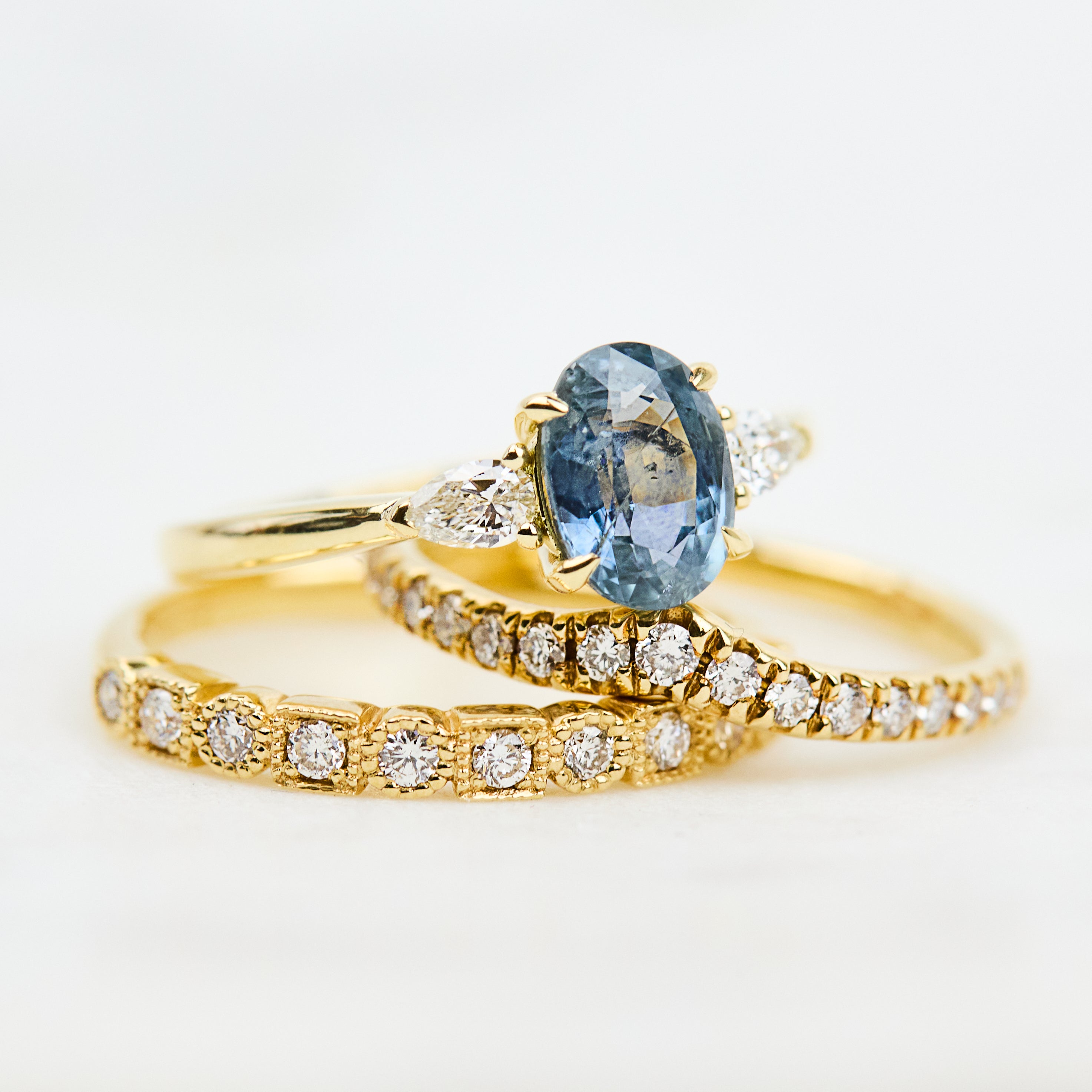 Coloured gemstone engagement rings