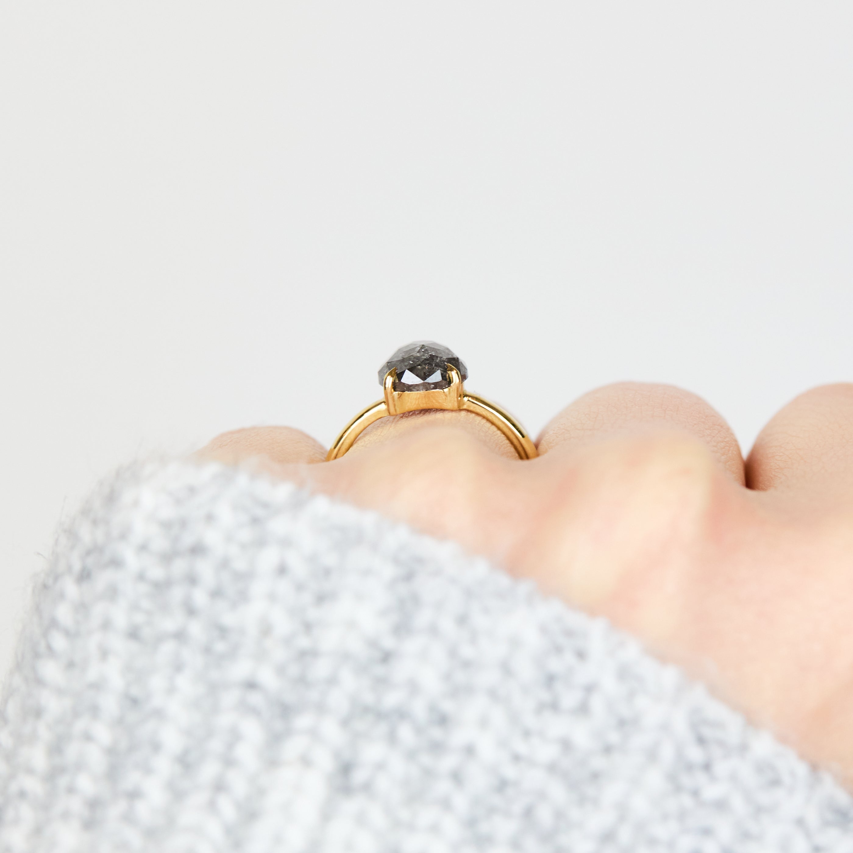Salt and pepper engagement ring