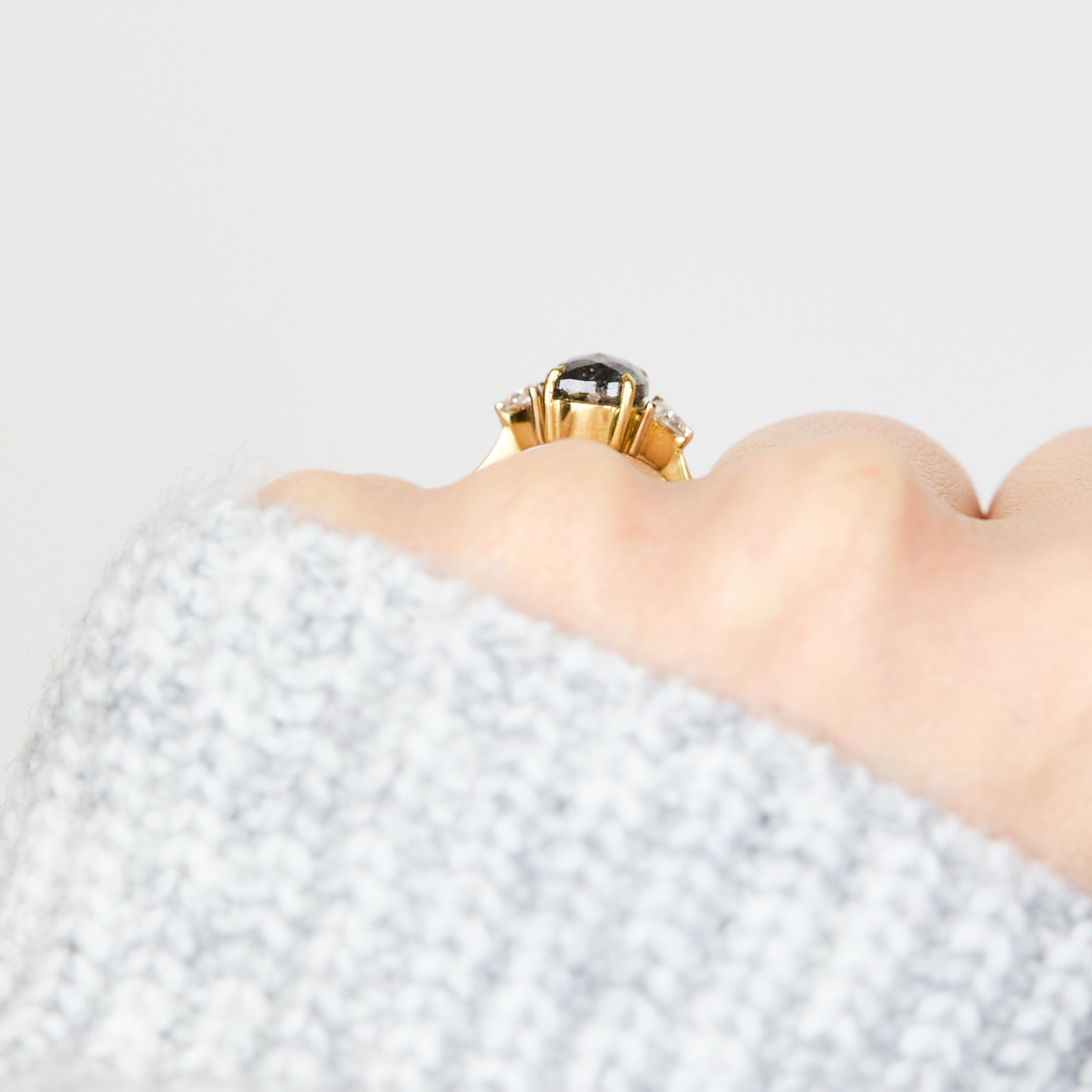 ​Salt and pepper engagement ring