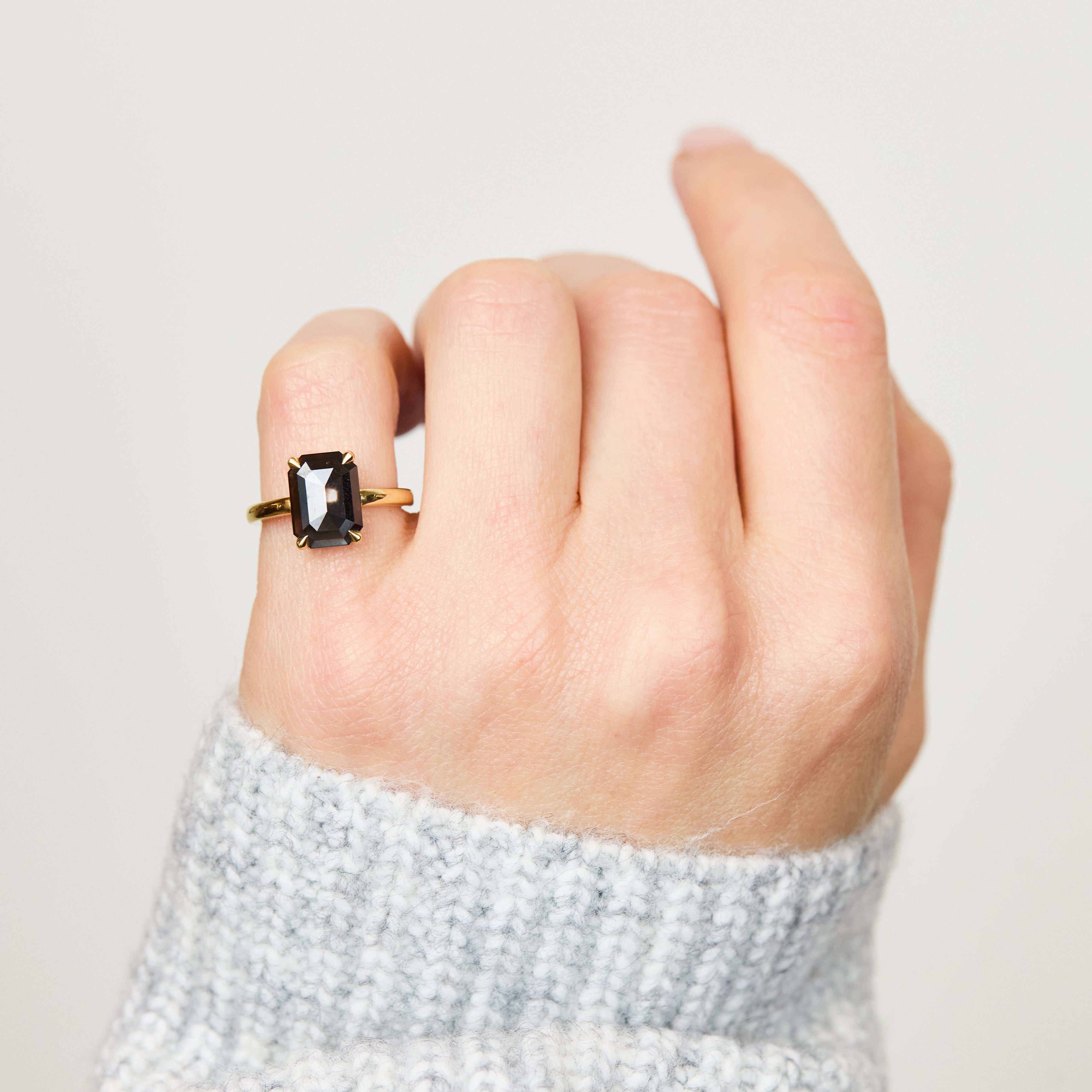Salt and pepper engagement ring