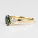 Oval Green Sapphire Engagement Ring Trilogy