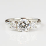 Round Brilliant Cut Lab-Grown Diamond Engagement Ring Trilogy