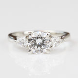 Round Brilliant Cut Lab-Grown Diamond Engagement Ring Trilogy