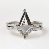 2ct Salt & Pepper Diamond Engagement Ring, Athena Setting