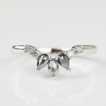 Platinum salt and pepper diamond wedding ring women