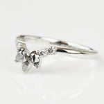 Platinum salt and pepper diamond wedding ring women