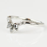 Platinum salt and pepper diamond wedding ring women