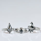 2ct Salt & Pepper Diamond Engagement Ring, Athena Setting