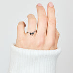 Platinum salt and pepper diamond wedding ring women