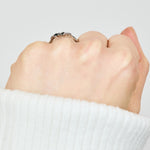 Platinum salt and pepper diamond wedding ring women