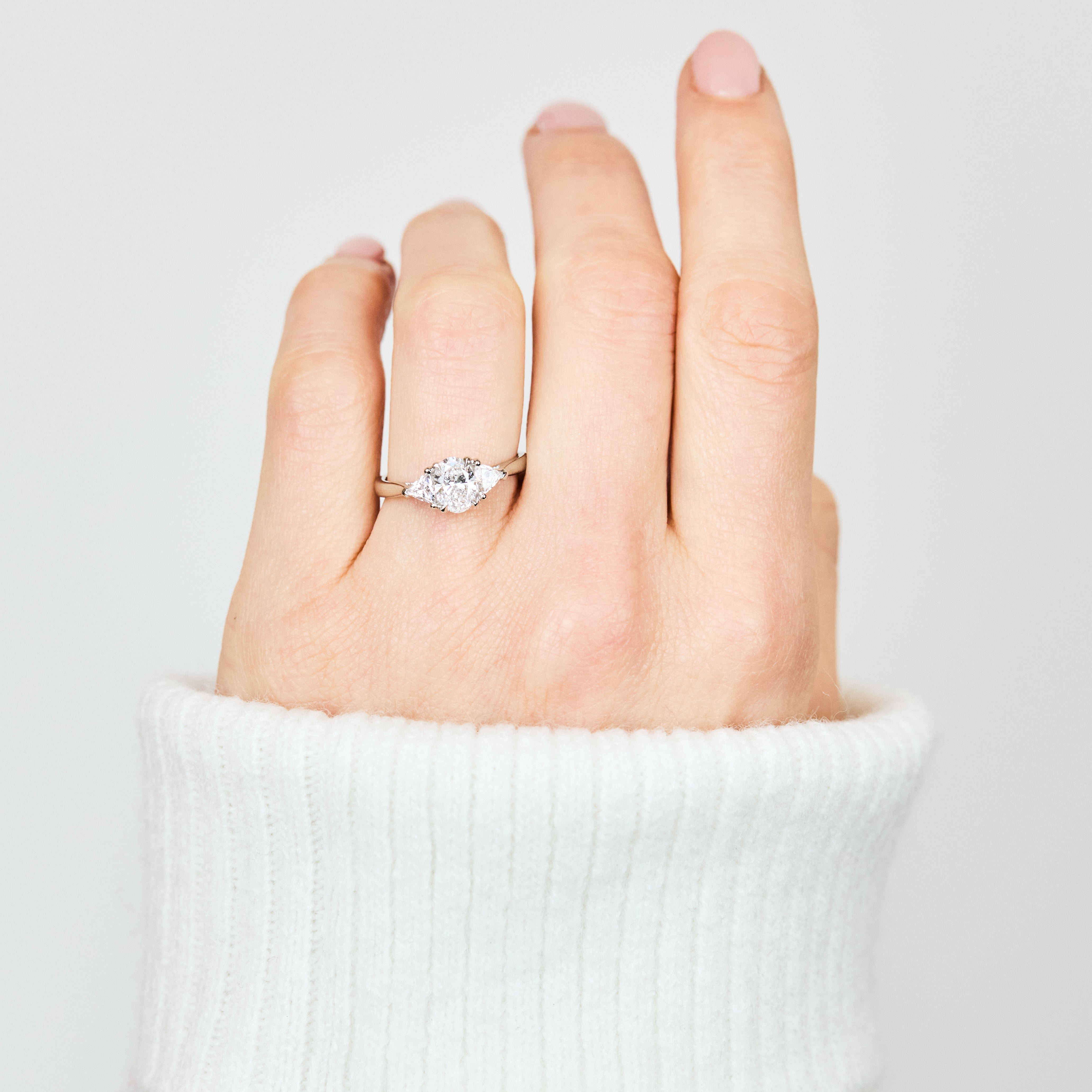 Oval Lab-Grown Engagement Ring Trilogy
