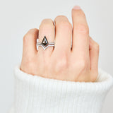 2ct Salt & Pepper Diamond Engagement Ring, Athena Setting