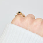 Oval Green Sapphire Engagement Ring Trilogy