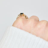 Oval Green Sapphire Engagement Ring Trilogy