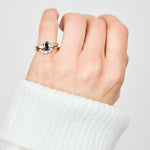 Oval Green Sapphire Engagement Ring Trilogy