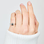 Oval Rose Cut Dark Salt and Pepper Diamond Engagement Ring Trilogy