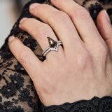 2ct Salt & Pepper Diamond Engagement Ring, Athena Setting