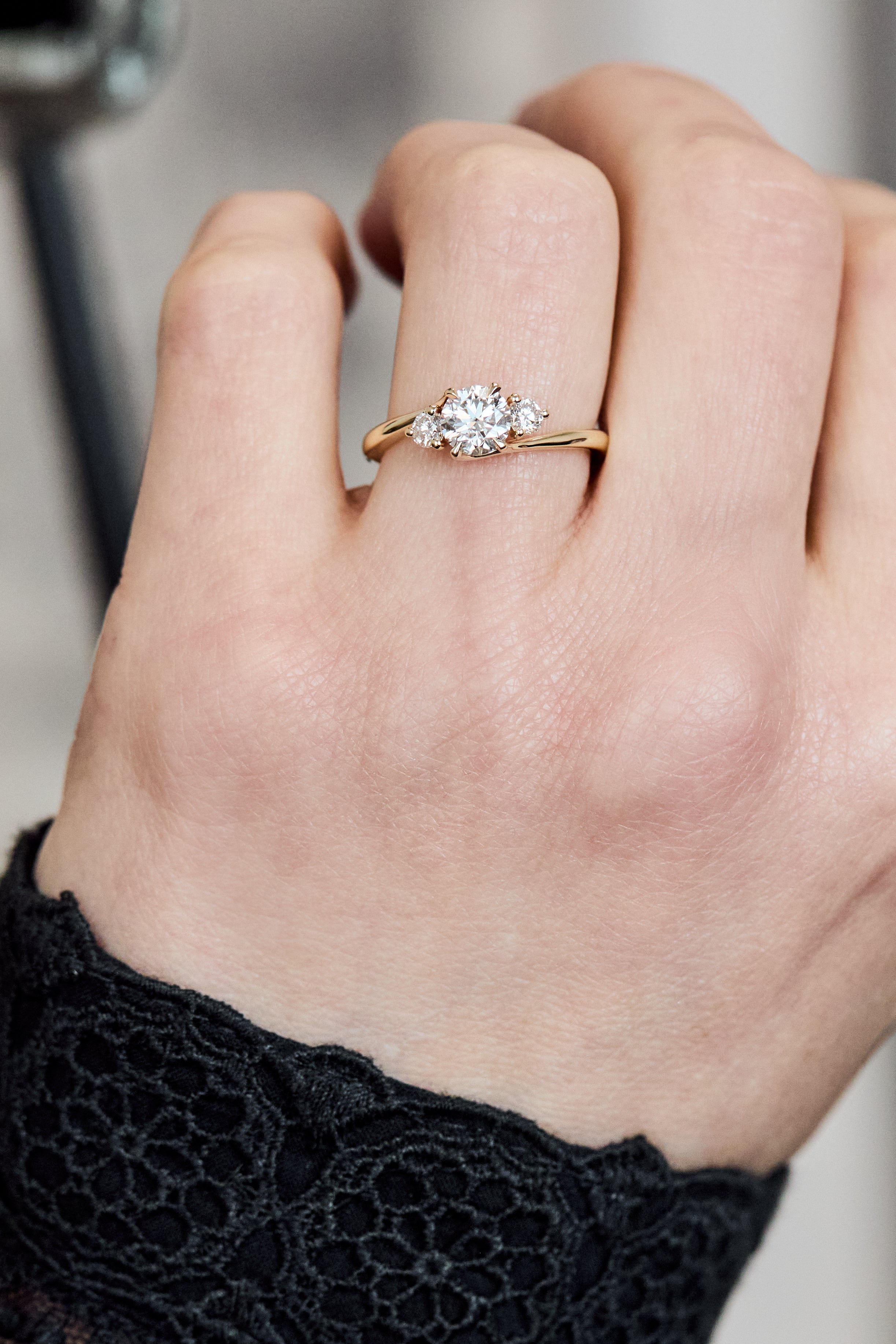 Round Brilliant Cut Lab-Grown Diamond Engagement Ring, One Of A Kind