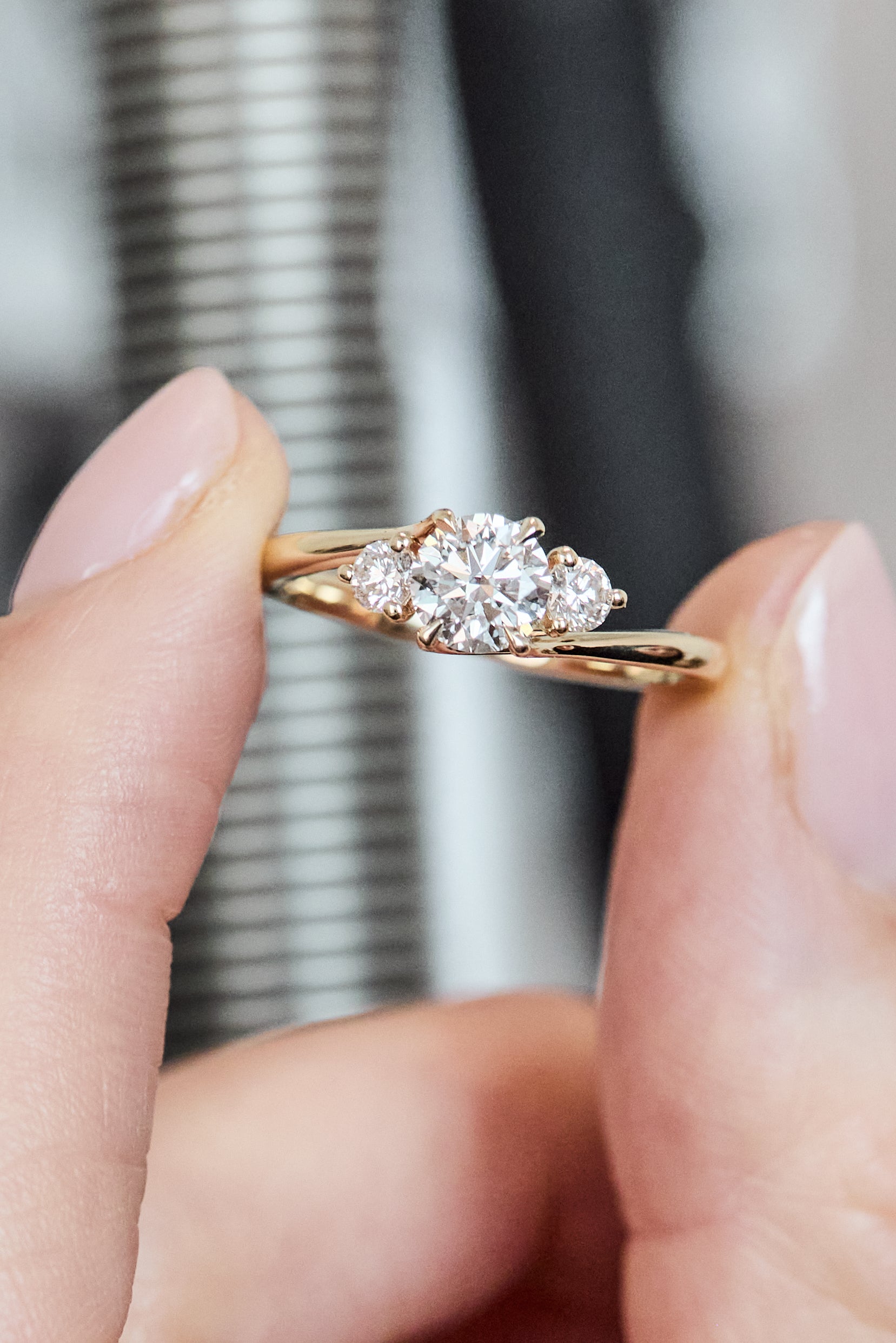 Round Brilliant Cut Lab-Grown Diamond Engagement Ring, One Of A Kind