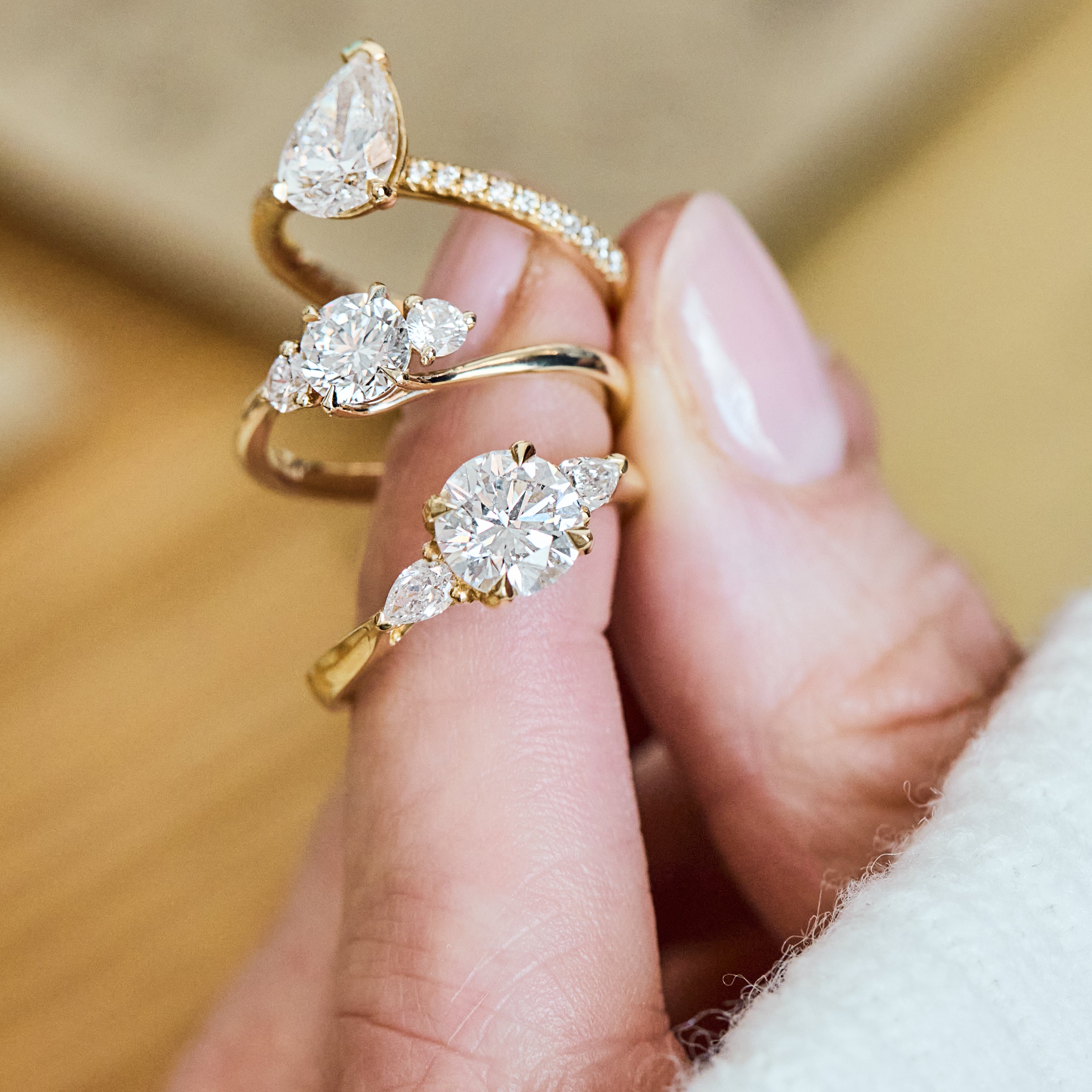 Round Brilliant Cut Lab-Grown Diamond Engagement Ring, One Of A Kind