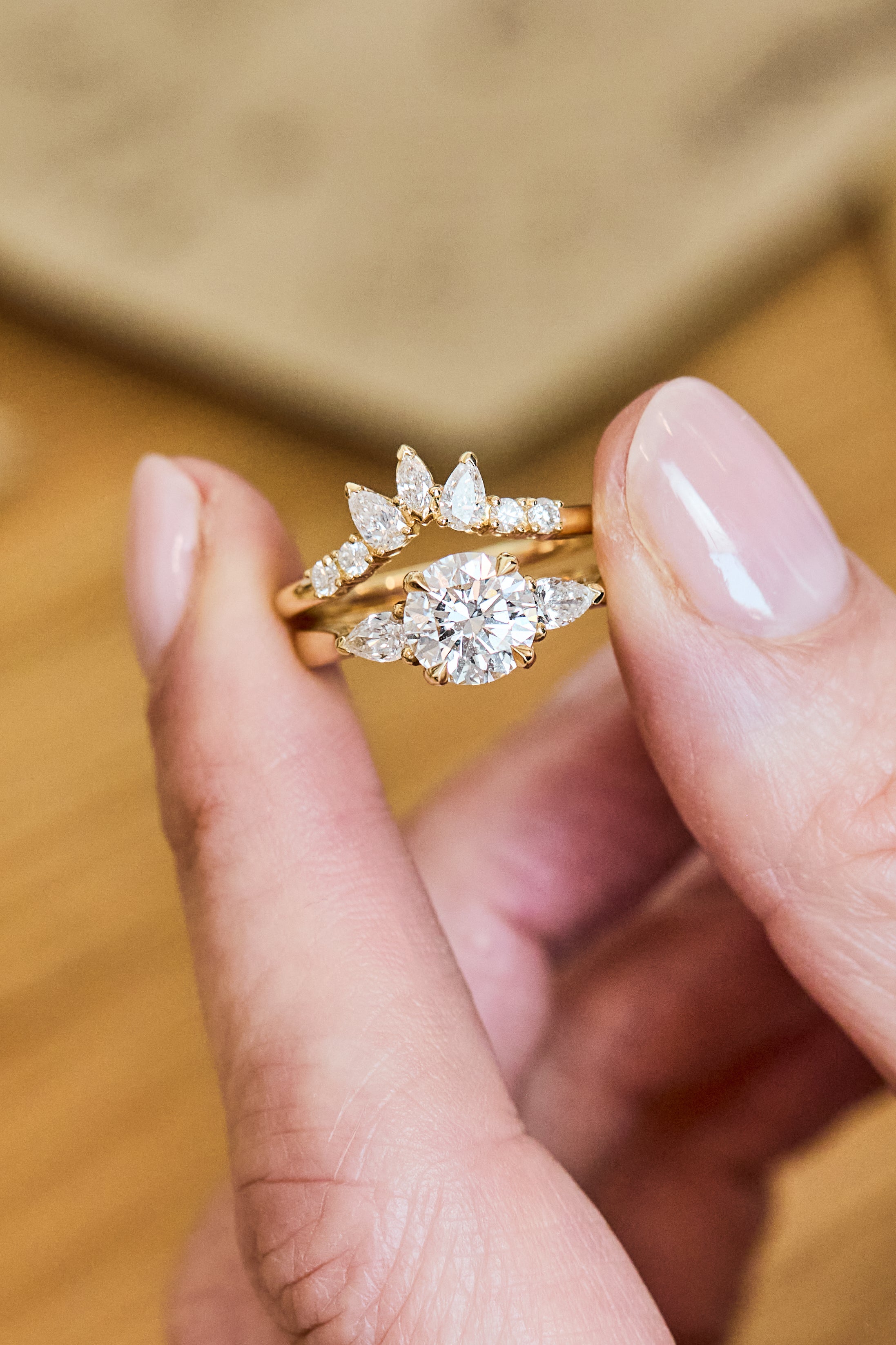 Round Brilliant Cut Lab-Grown Diamond Engagement Ring Trilogy