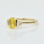Emerald Cut Lab-Grown Yellow Diamond Engagement Ring, One Of A Kind