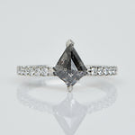 Kite Salt and Pepper Diamond Engagement Ring, Pavé Platinum Setting