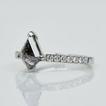 Kite Salt and Pepper Diamond Engagement Ring, Pavé Platinum Setting