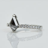 Kite Salt and Pepper Diamond Engagement Ring, Pavé Platinum Setting