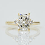One of a Kind Lab-Grown Diamond Trilogy Engagement Ring, 18ct yellow gold