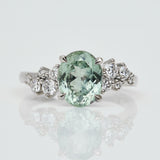 Oval Mint Green Sapphire Engagement Ring